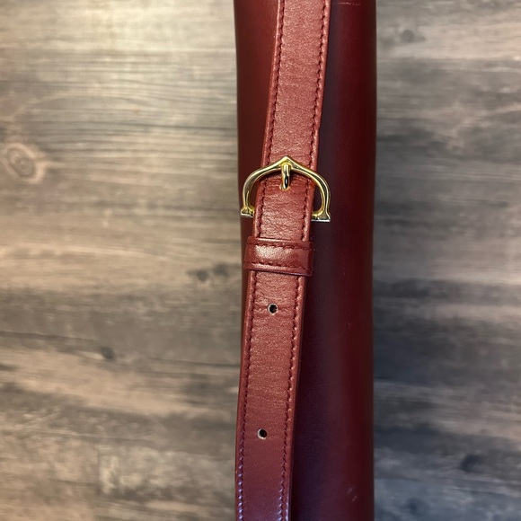 Authentic Cartier Vintage Burgundy Crossbody Bag Mastline Bordeaux-EUC - Picture 5 of 15
